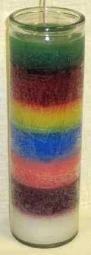 Rainbow 7 Color/Chakra Seven Day Candle